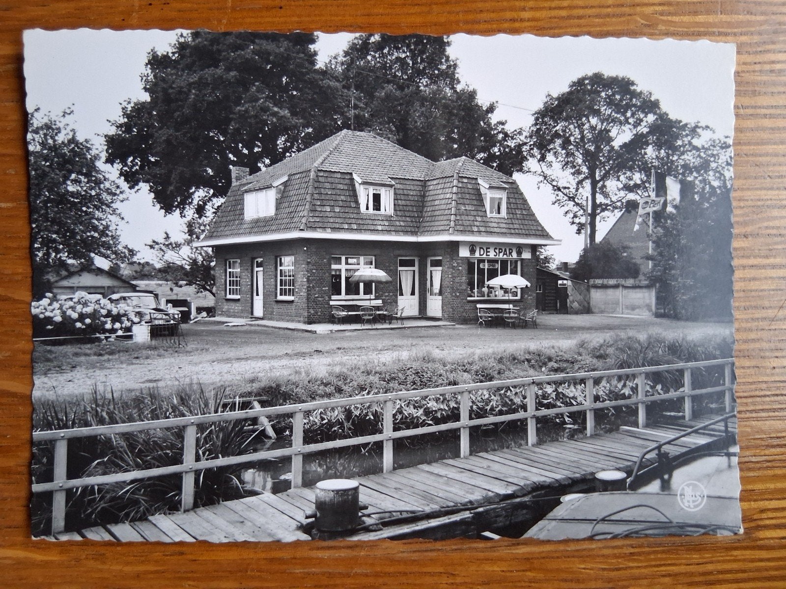 vintage Postkaart Café De Spar in Bree, Verzamelen, Ophalen of Verzenden