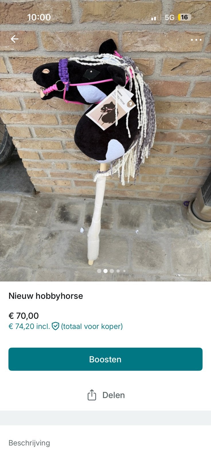 Hobbyhorse met halster en bit, Ophalen, Nieuw