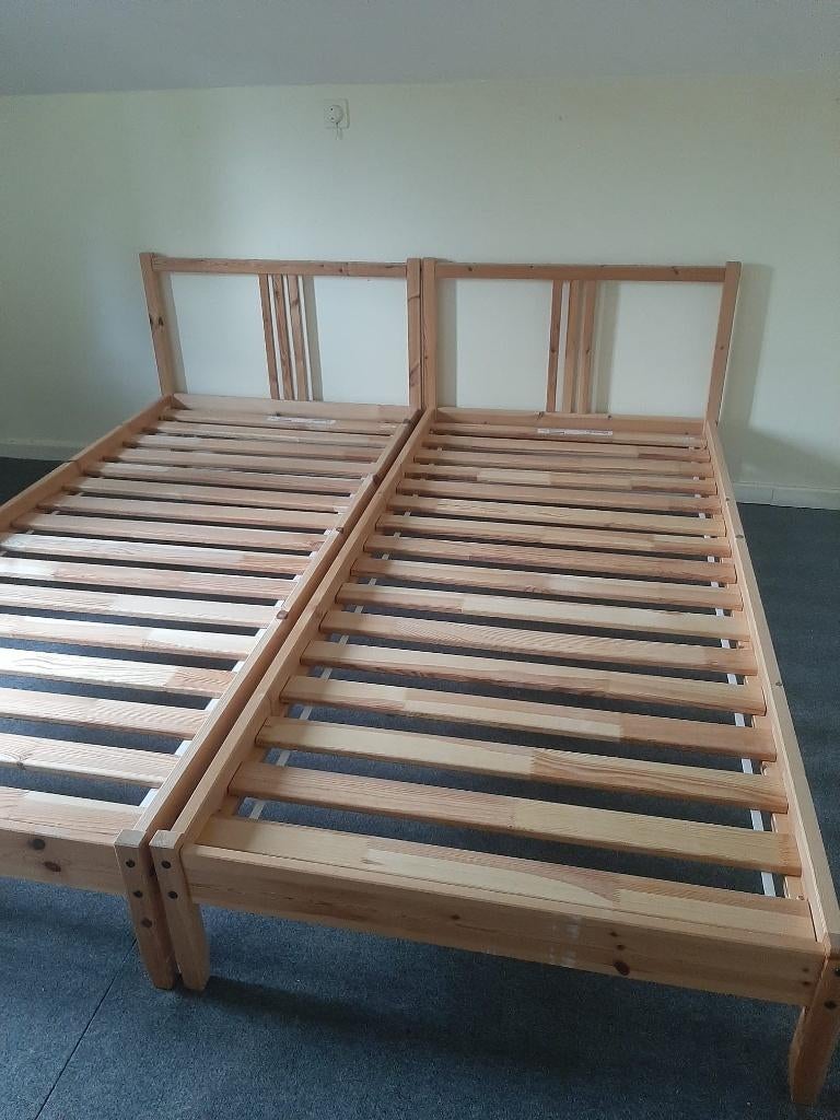 2 lits ikea avec sommier, 90 cm, Comme neuf, Brun, Enlèvement