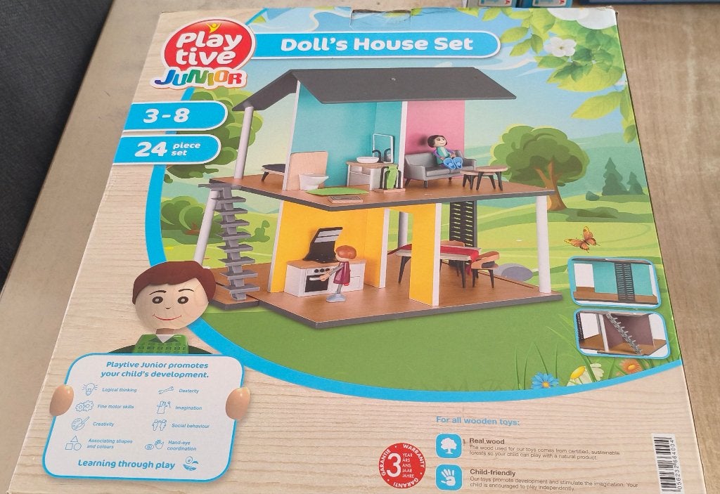 Playtive Houten Poppenhuisset - Nieuwstaat Ongeopend, Kinderen en Baby's, Ophalen, Nieuw