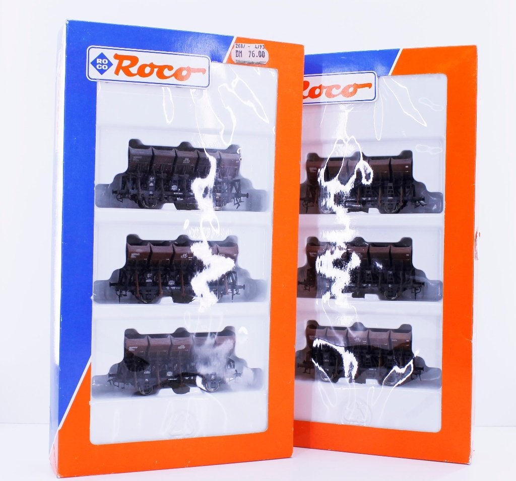 2 x Roco 44074 H0 3-delige Goederenwagenset met lading DB, Treinset, Gelijkstroom, Ophalen of Verzenden, Zo goed als nieuw