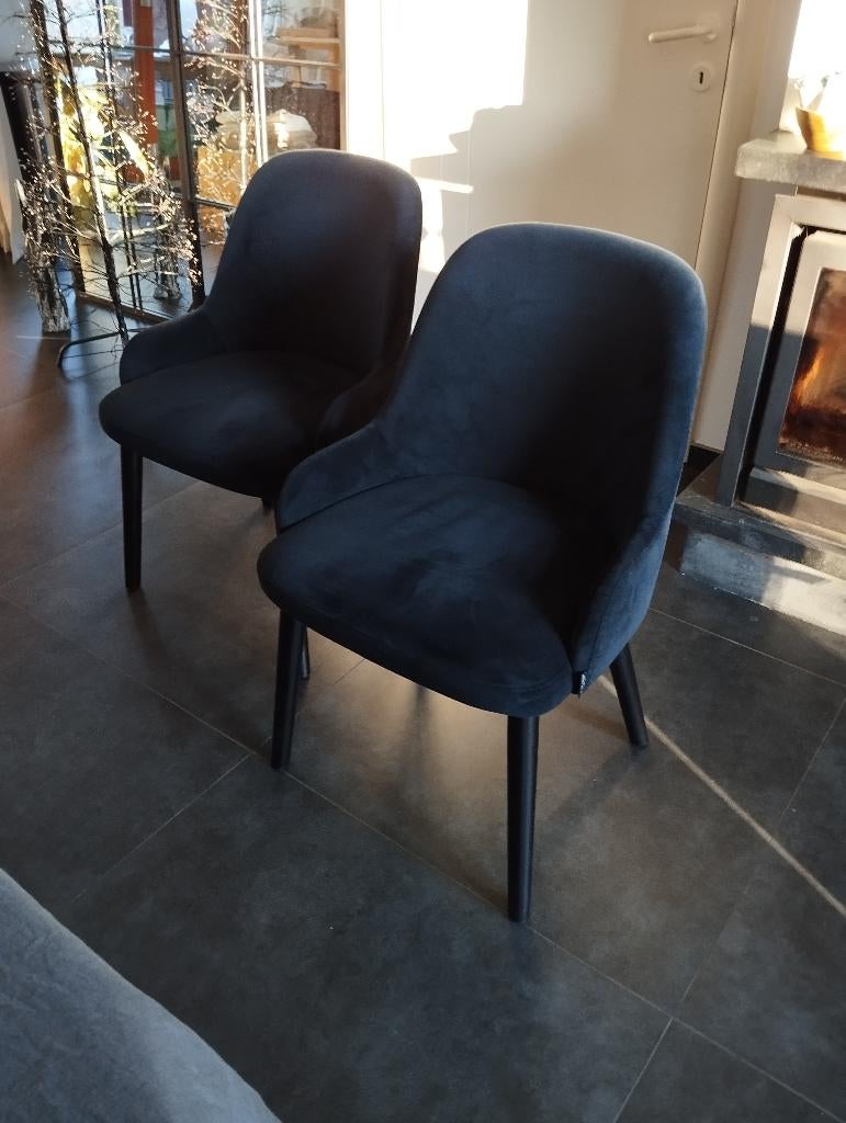 Eetkamerstoelen en fauteuils (6), Ophalen, Zo goed als nieuw, Zwart, Hout