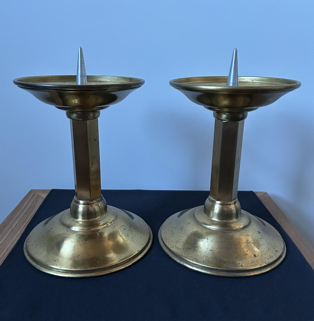 2 grands chandeliers en cuivre jaune, Enlèvement ou Envoi, Autres matériaux