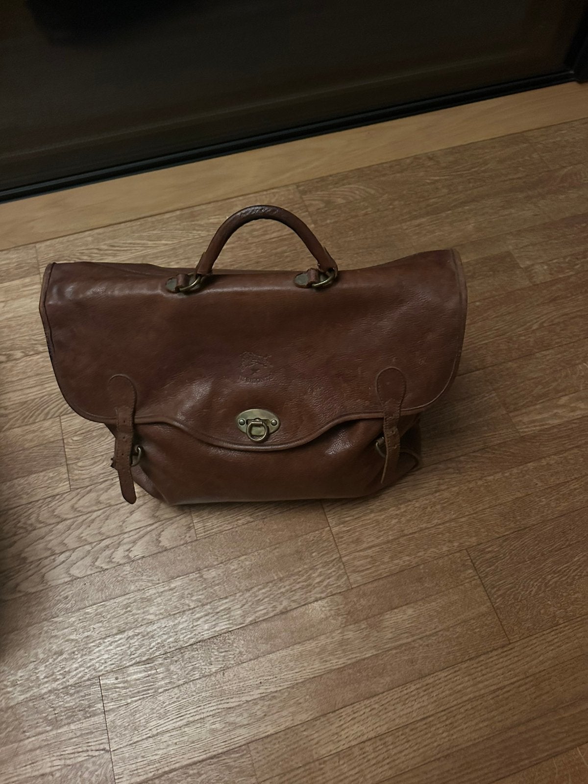 Lederen vintage boekentas, Ophalen, Gebruikt