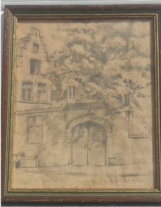 dessin signe L carlier, Antiek en Kunst, Ophalen of Verzenden, Tekening