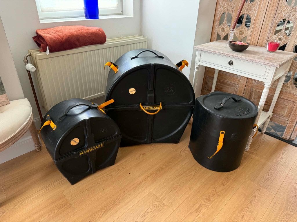 Hardcases drumstel - 22" 10" 12" 14", Ophalen, Gebruikt, Overige merken
