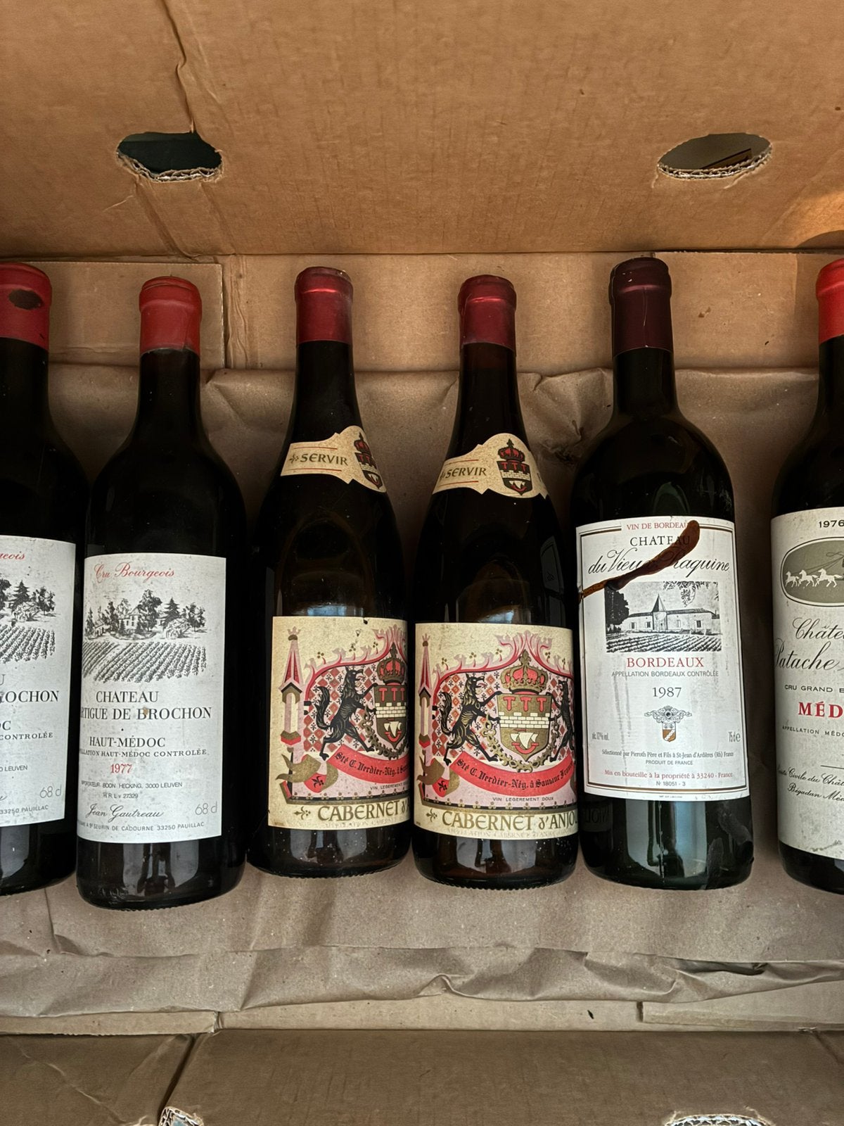 Lot wijn Bordeaux jaren 70-80 - bieden, Verzamelen, Wijnen, Ophalen, Zo goed als nieuw