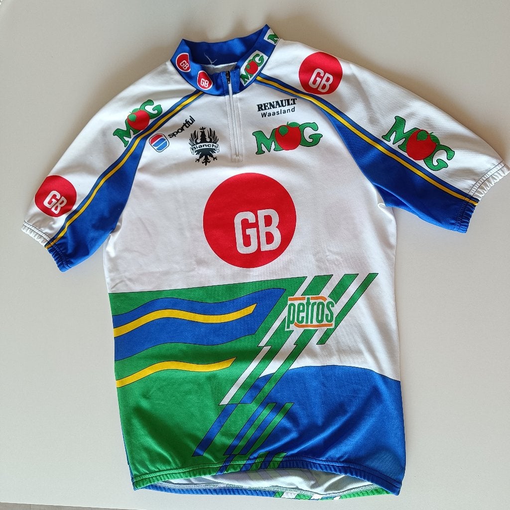 GB-MG-PETROS-BIANCHI 1992/1993 WIELERSHIRT, Fietsen en Brommers, Fietsaccessoires | Fietskleding, Sportful, Ophalen of Verzenden