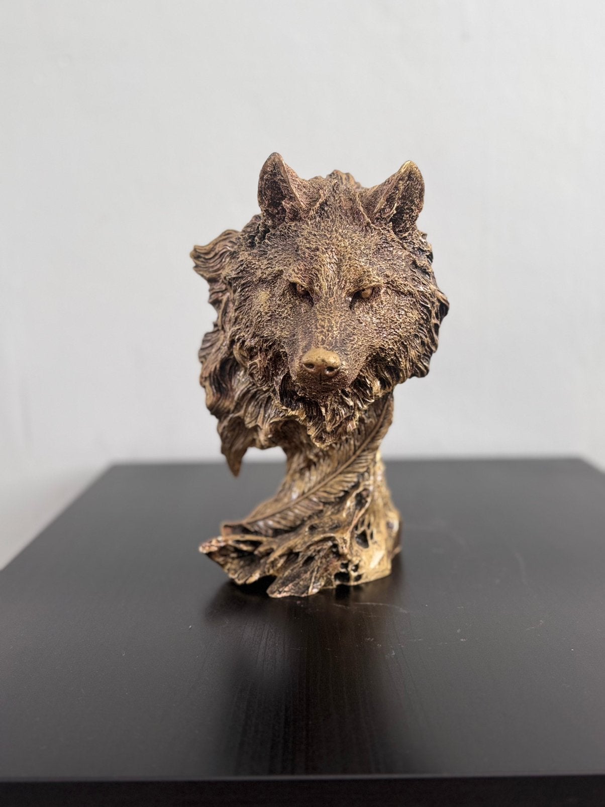 Figurine loup effet bronze – 28 cm – Neuve, Enlèvement ou Envoi, Neuf