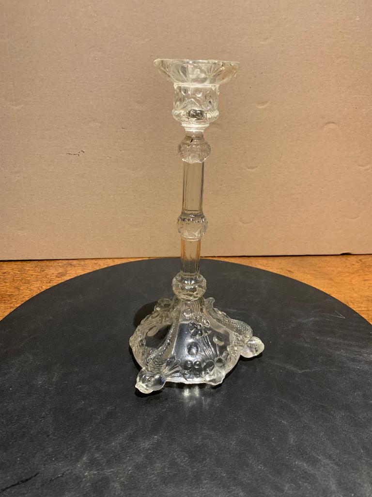 Chandelier ancien verre pressé avec base en tortue Art Déco, Enlèvement ou Envoi, Verre