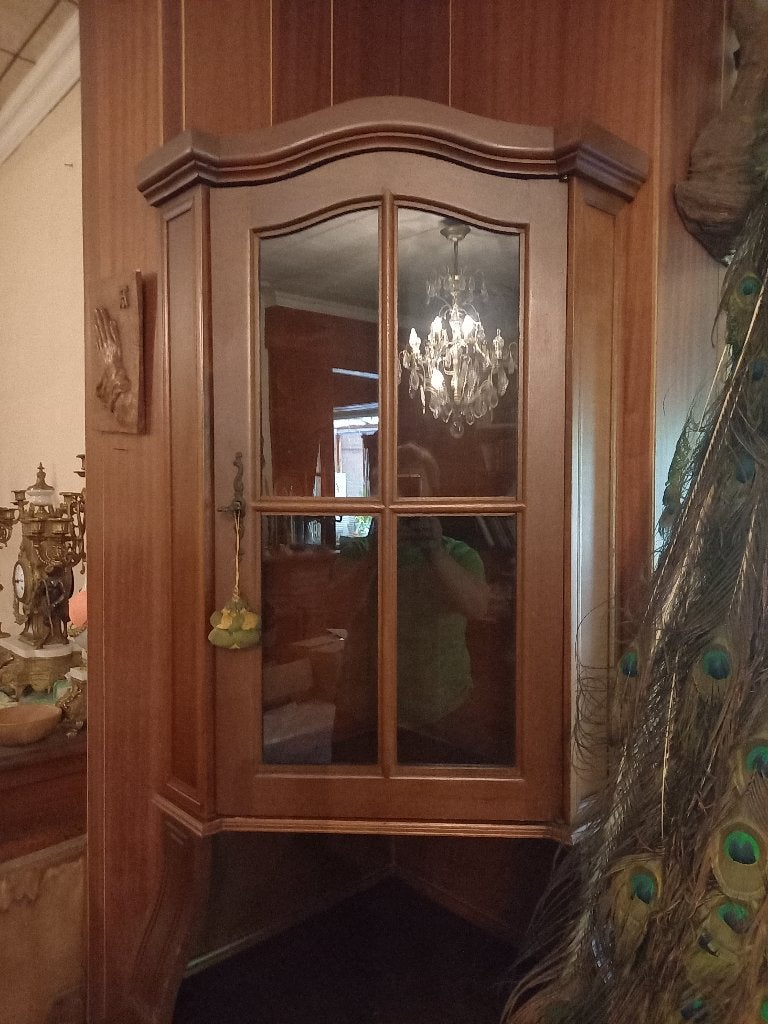 hoekkast bruin, Ophalen, Eikenhout, 150 tot 200 cm, Gebruikt