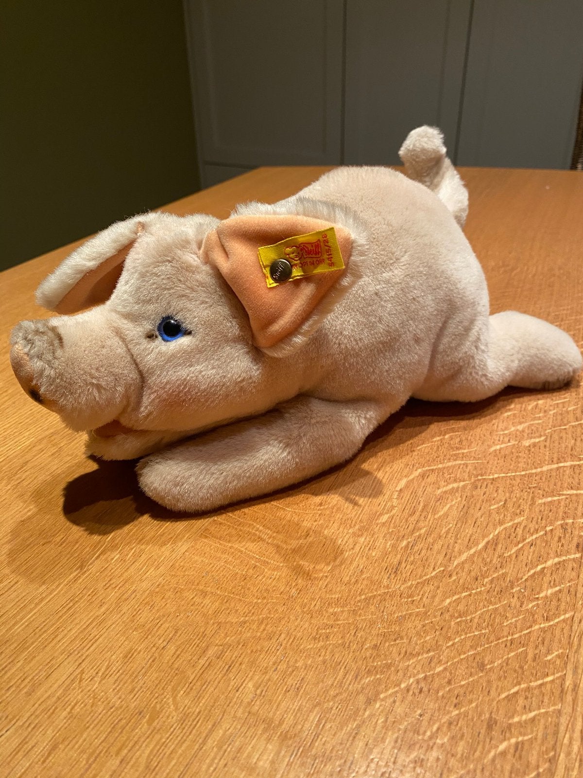 Steiff varken 30cm jaren 80, Ophalen of Verzenden, Zo goed als nieuw