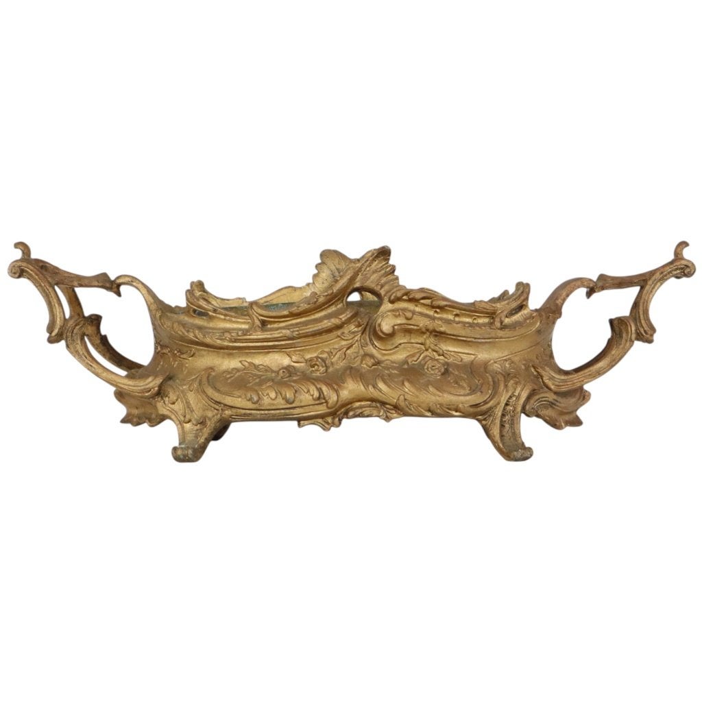 Rococo Stijl Jardinière Bloembak Goudkleurig Begin 20ste, Moins de 30 cm, Intérieur, Enlèvement ou Envoi, Utilisé