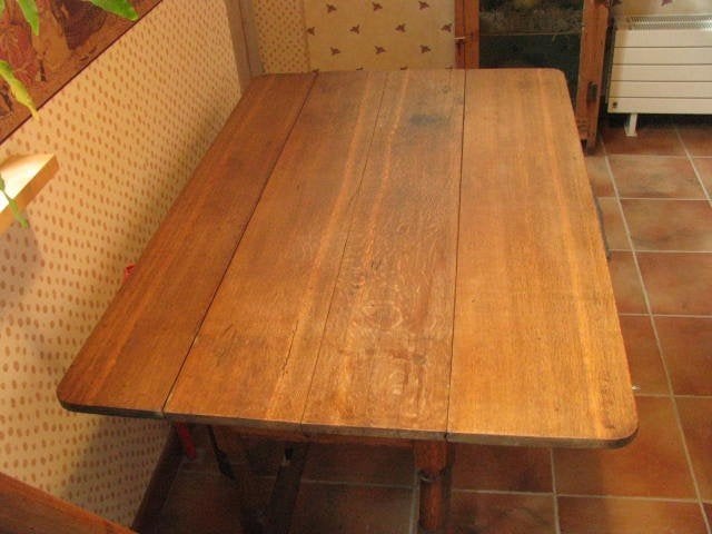 massief eiken salontafel, breedte aanpasbaar, Ophalen