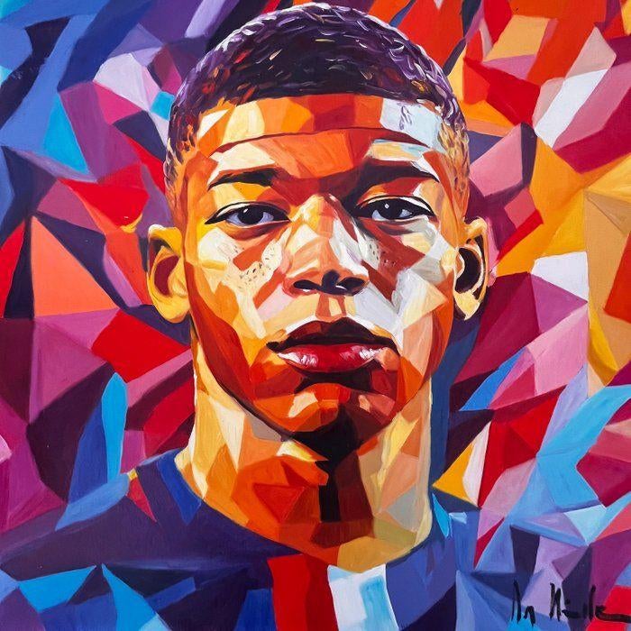 Mbappé schilderij Dr Hide, Antiek en Kunst, Kunst | Schilderijen | Modern, Ophalen