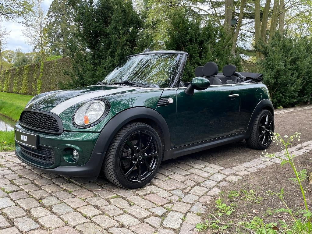 MINI CABRIO 1.6 COOPER ONE bj. 2011 BRITISH RACING GREEN, Auto's, Mini, Voorwielaandrijving, Stof, Zwart, 4 cilinders