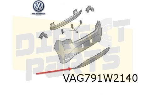 Volkswagen ID.3 (9/20-) Inzet Achterbumper (XN9 grey tech bl, Neuf, Arrière, Volkswagen, -