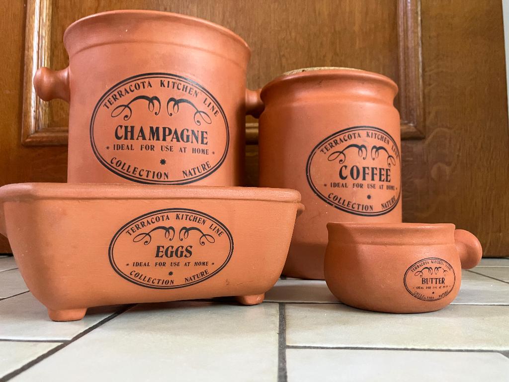 Terracotta set, Maison & Meubles, Cuisine | Ustensiles de cuisine, Utilisé, Pot de stockage, Enlèvement