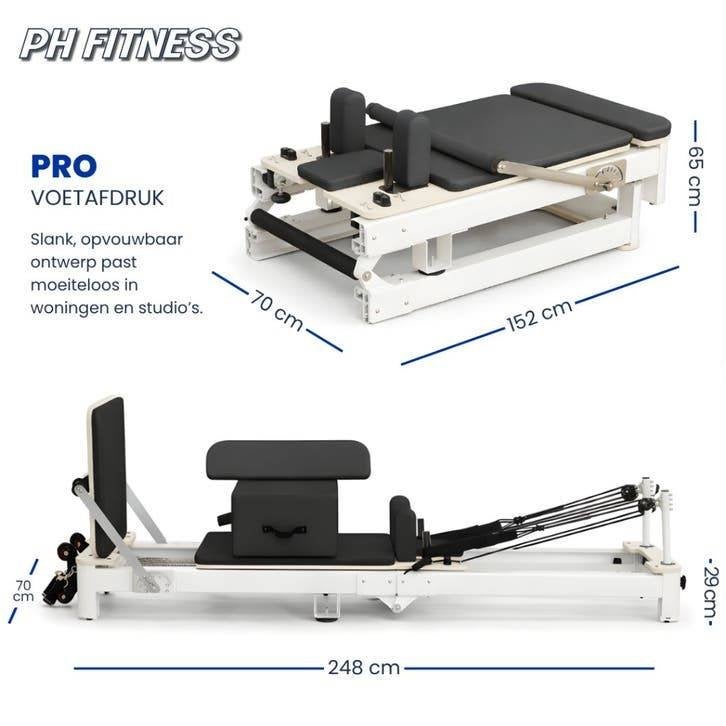 PH Fitness PRO Aluminium Reformer - Pilates Studio, Enlèvement ou Envoi, Neuf, Jambes, Autres types