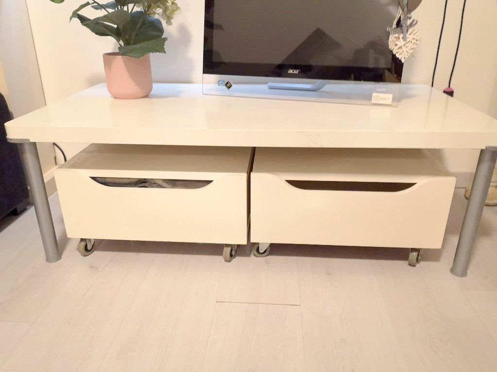 Stijlvolle salontafel met 2 verrijdbare kastjes, Huis en Inrichting, Tafels | Salontafels, Gebruikt, 100 tot 150 cm, 50 tot 100 cm
