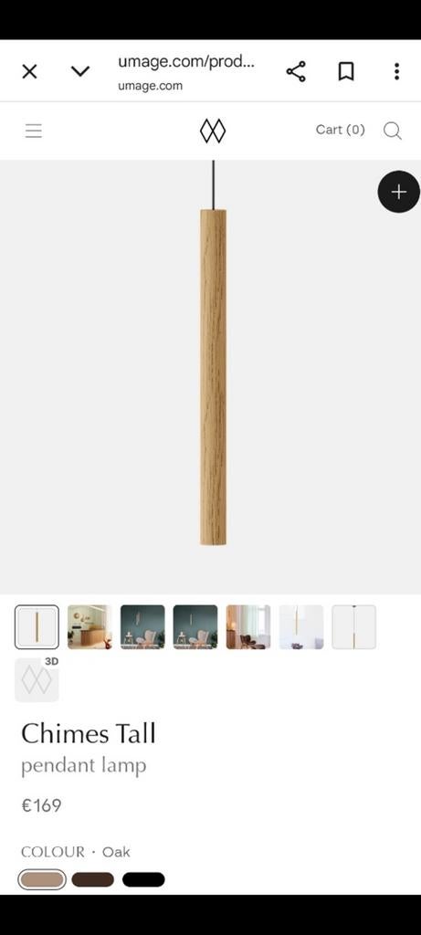 Lampe luminaire Design Umage Chimes Tall 44
cm, Enlèvement ou Envoi, Neuf