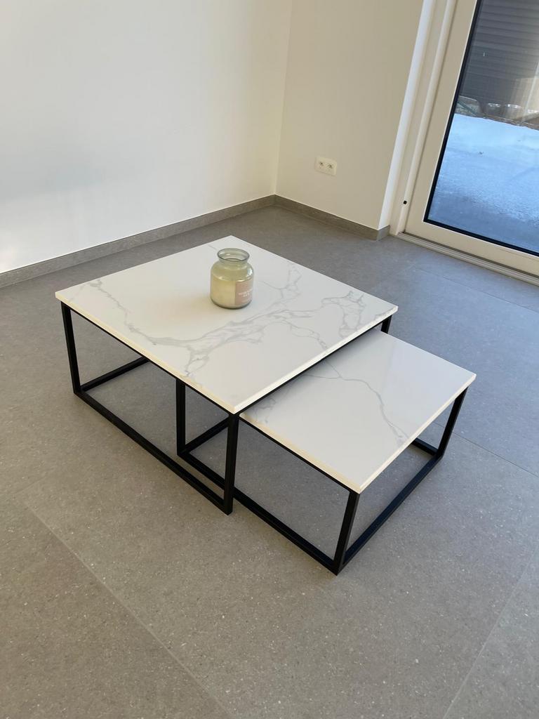 Luxe set marmeren salontafels (8080 & 6565), Ophalen of Verzenden, Zo goed als nieuw