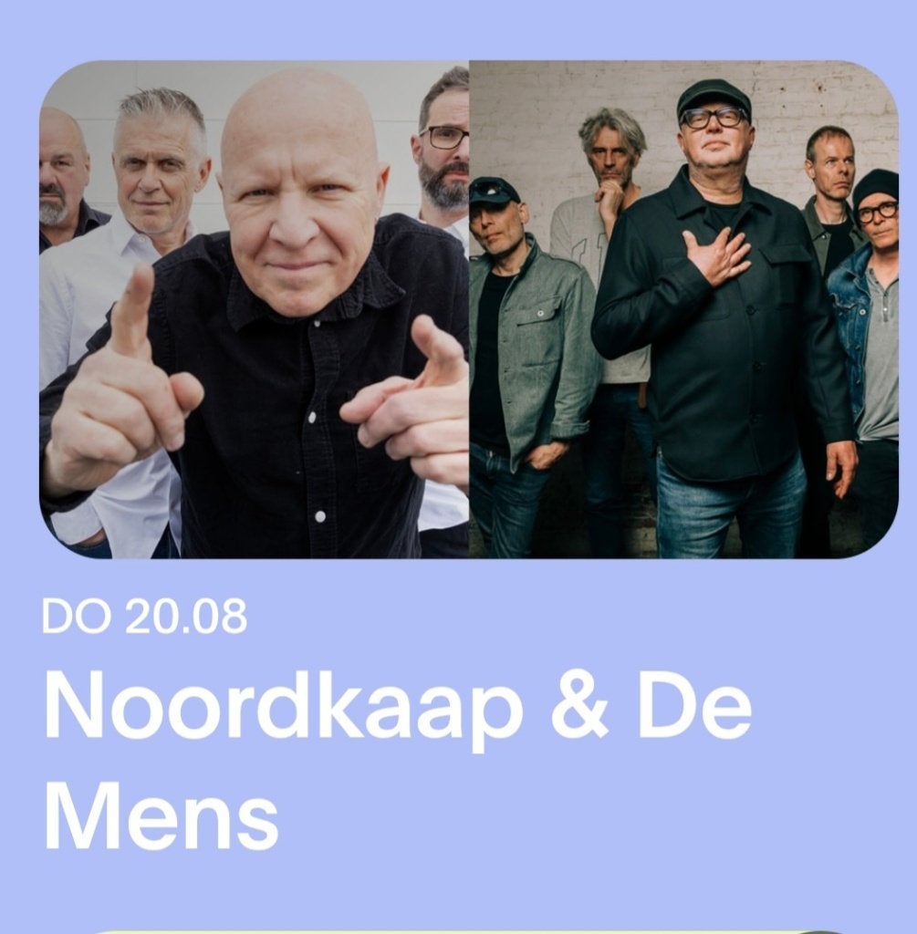 Tickets De Mens & Noordkaap donderdag 20 augustus, Tickets en Kaartjes, Twee personen, Augustus, Pop