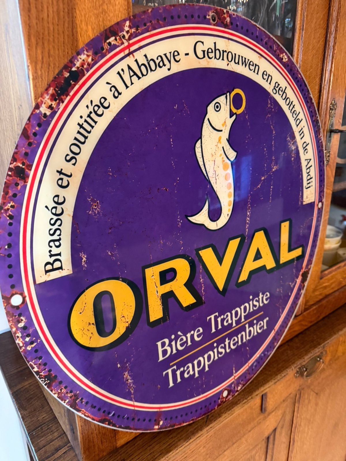 Grande Orval acrylique brillant - Mancave retro vintage, Enlèvement ou Envoi, Neuf, Panneau, Plaque ou Plaquette publicitaire