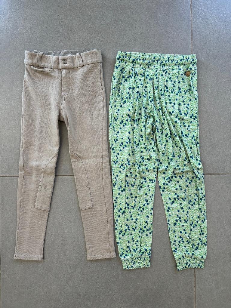 2 broekjes maat 116 - Maya en Oxylane - prima staat., Kinderen en Baby's, Kinderkleding | Maat 116, Broek, Meisje, Ophalen of Verzenden