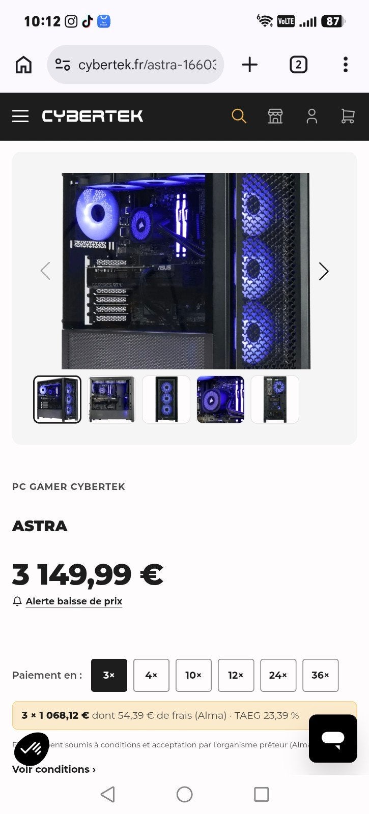 setup gaming complet, Ophalen, 32 GB, Gaming, SSD