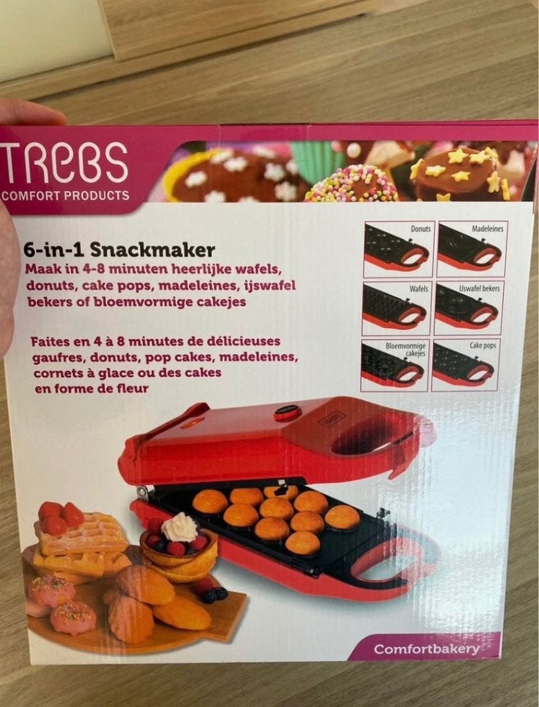 Snackmaker, Elektronische apparatuur, Wafelijzers, Ophalen of Verzenden, Uitneembare platen, Nieuw