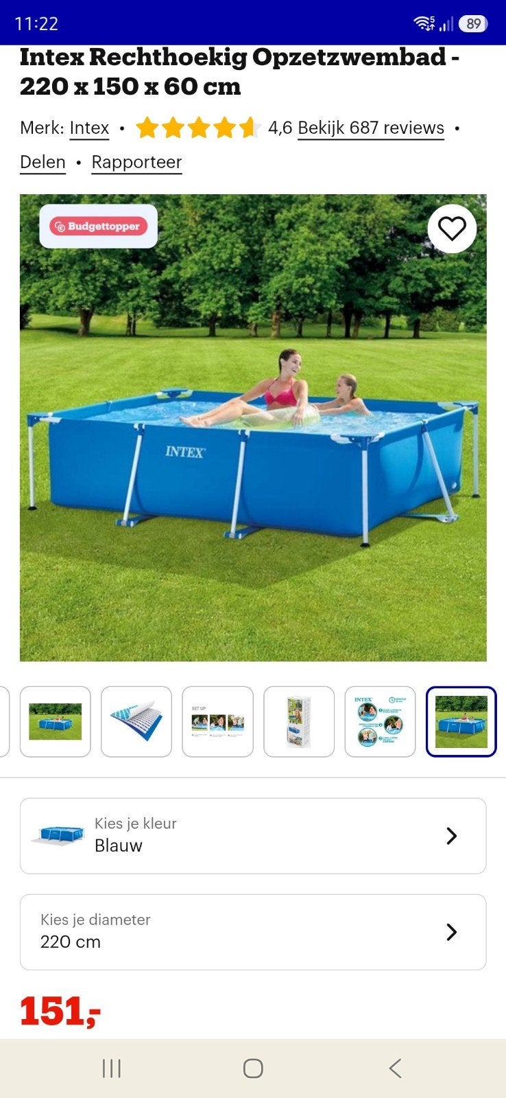 Opzet zwembad Intex, Tuin en Terras, Ophalen