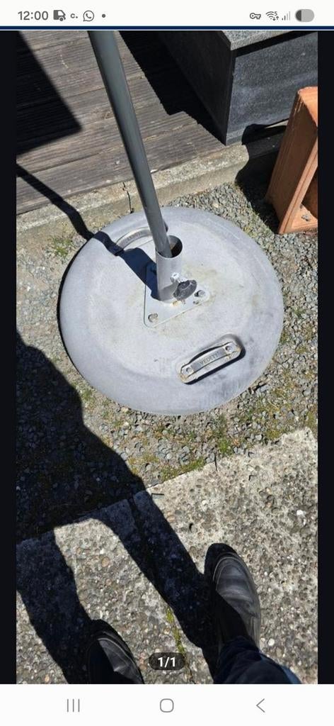 Parasolvoet buis binnen 59 mm  40 kg zwaar, Enlèvement, Base de parasol