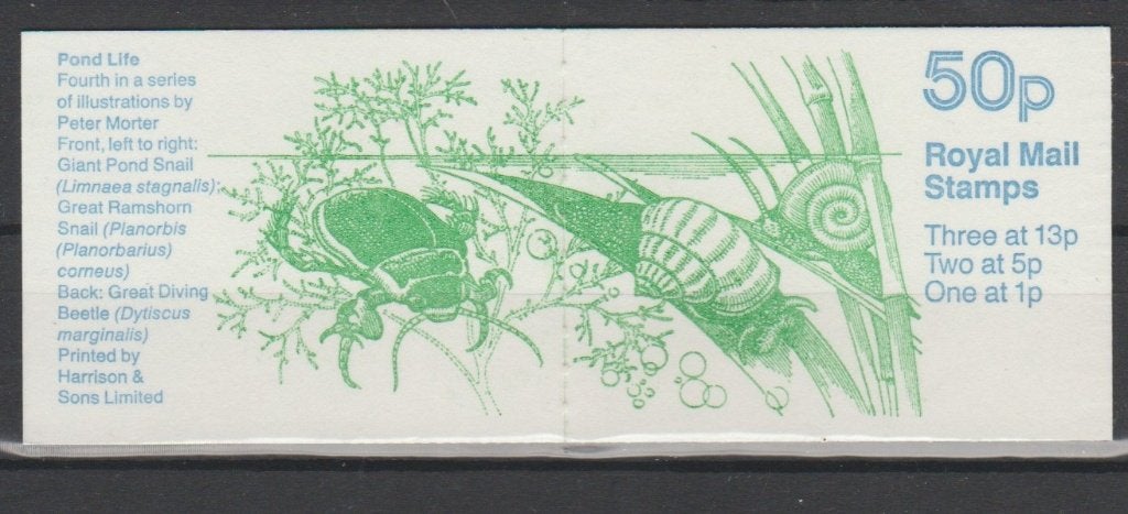 GB 1986 Booklet SG FB36 Pond Life slak en kever **, Verzenden, Postfris