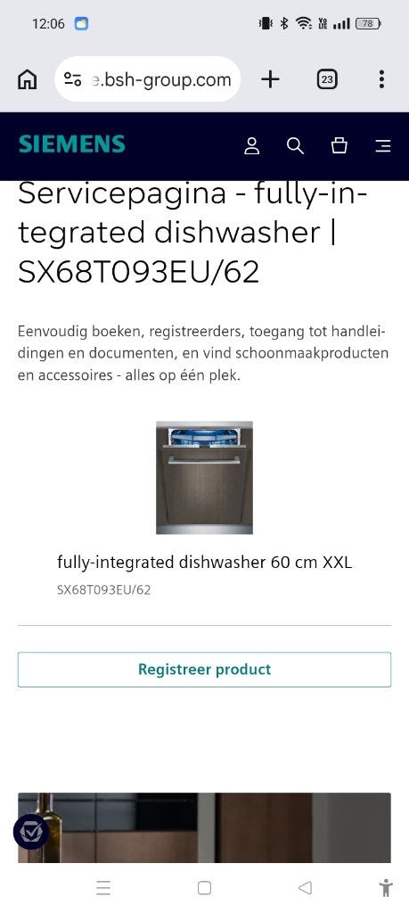 Lave-vaisselle encastrable Siemens SX68T093EU/62, Electroménager, Enlèvement, Neuf, Encastré, Classe énergétique A ou plus économe