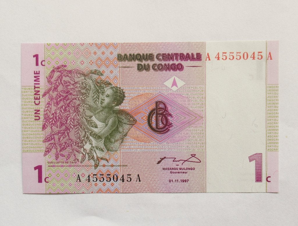 Congo 1 Centime 1997, Verzenden
