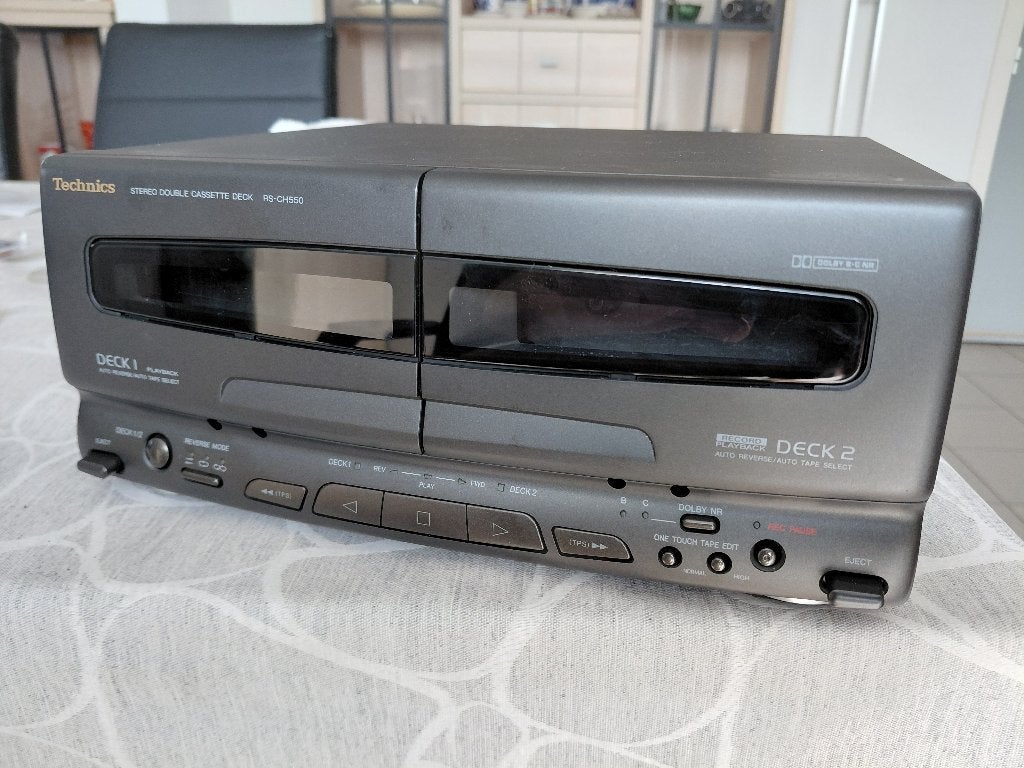 Technics RS-CH550 (Stereo Double Cassette Deck), TV, Hi-fi & Vidéo, Enlèvement, Double, Autres marques, Auto-reverse