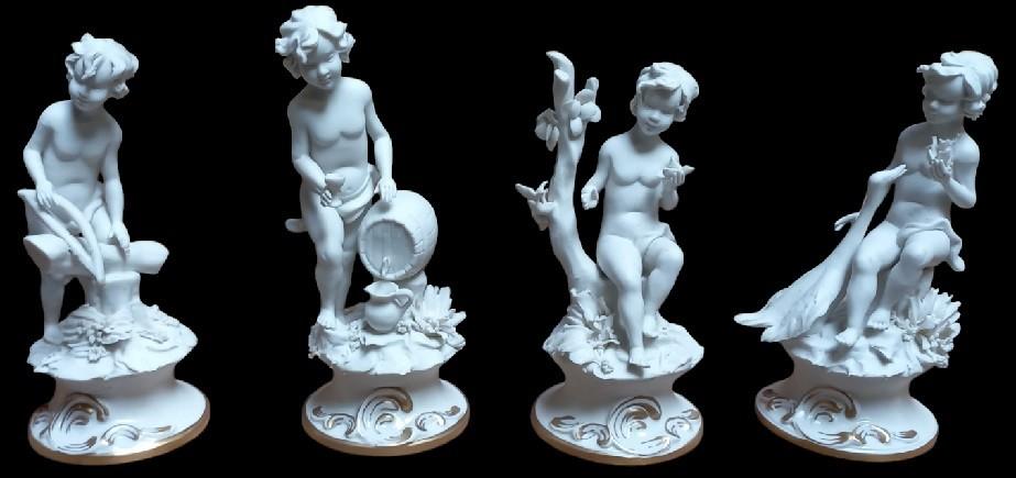 4 capodimonte witte bisquit beeldjes, Enlèvement