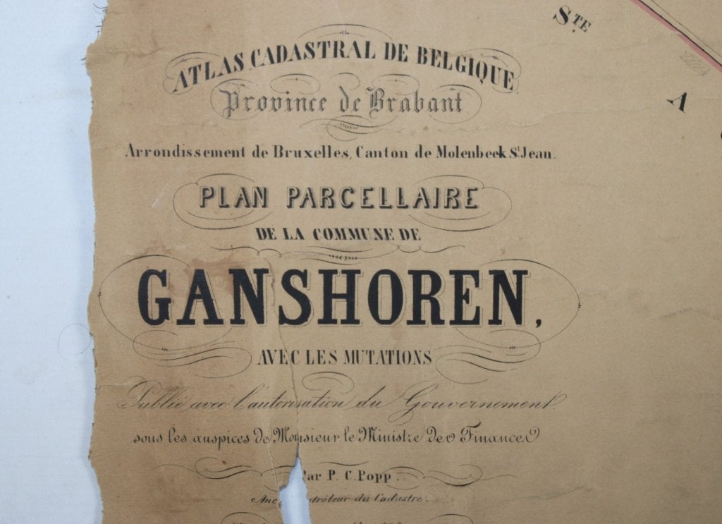 ancienne carte de Ganshoren - Bruxelles, PC Popp, 19e siècle, Antiquités & Art, Enlèvement