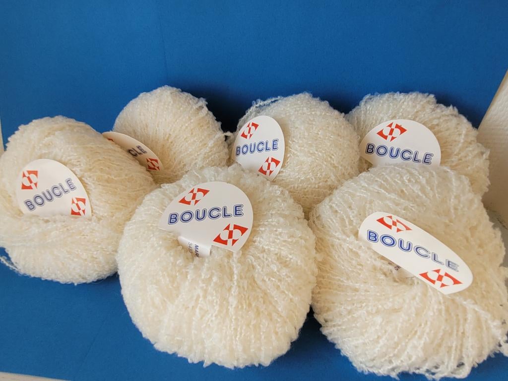 Set van 6 ballen breigaren Boucle de Markoma/wol acryl nylon, Hobby en Vrije tijd, Breien en Haken, Verzenden, Nieuw, Breien of Haken