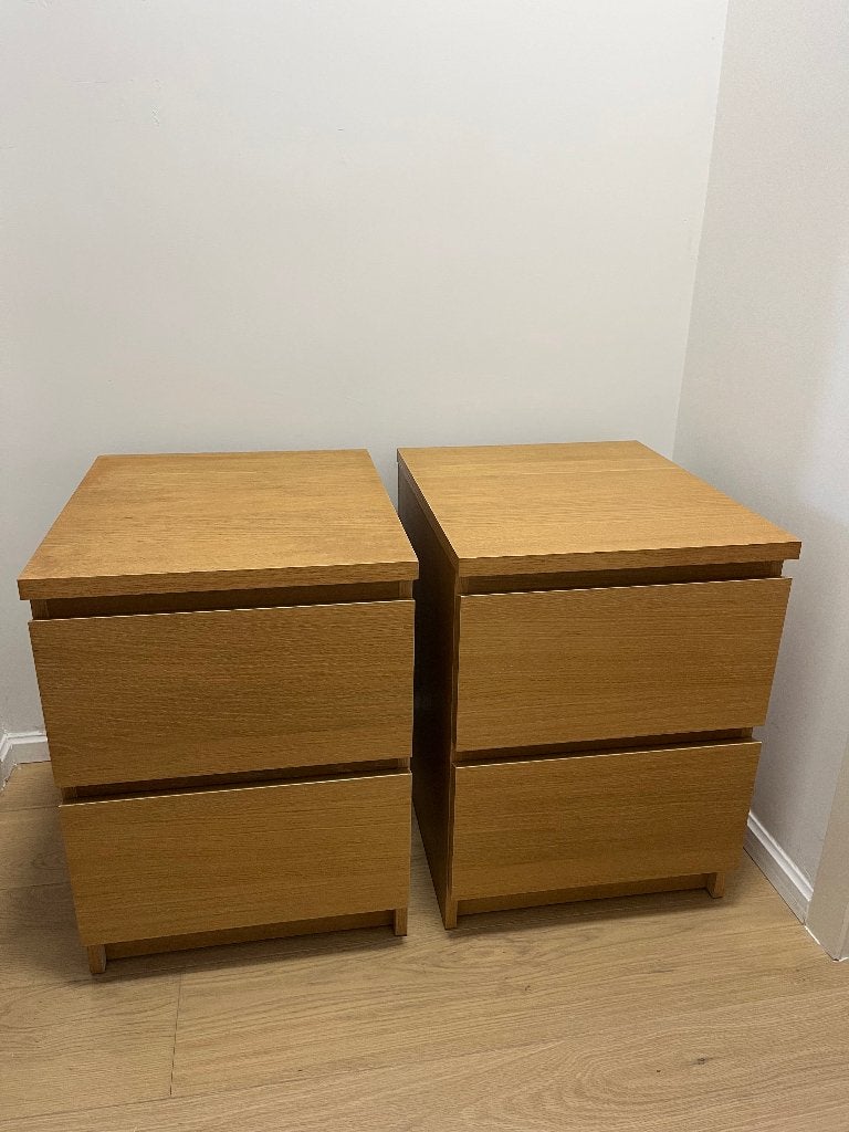 Ikea Malm - Lot de 2 tables de nuit/chevet, Maison & Meubles, Moins de 45 cm, Enlèvement, Utilisé, 55 à 70 cm