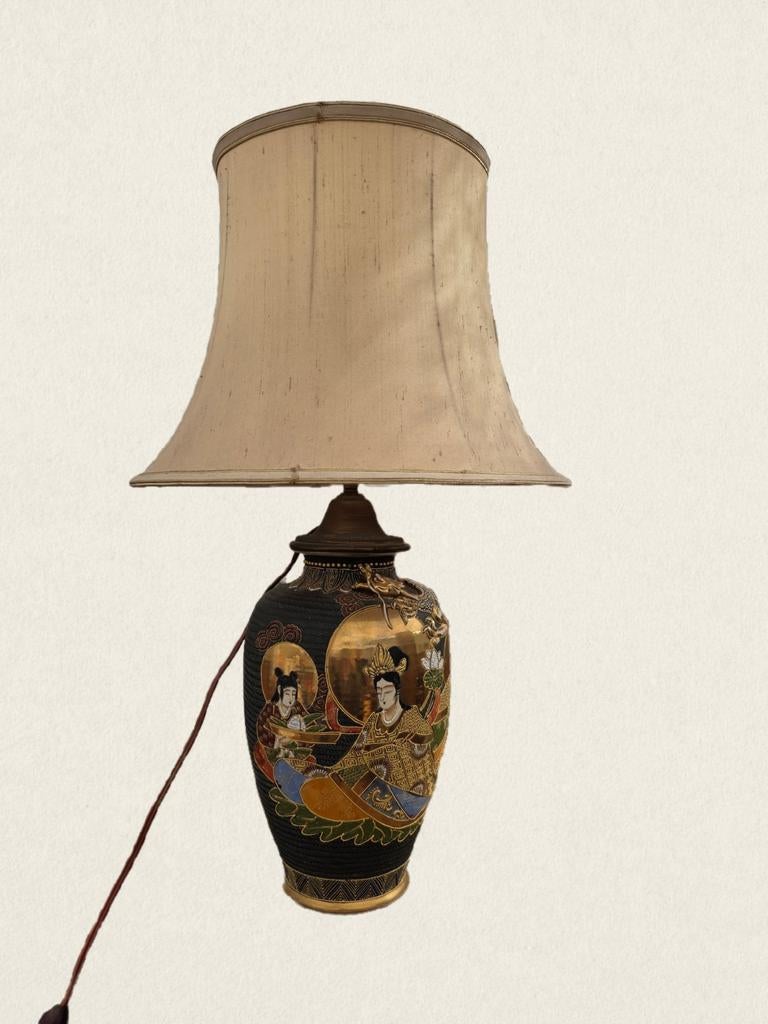 Oosterse tafellamp met porseleinen voet, Antiek en Kunst, Ophalen