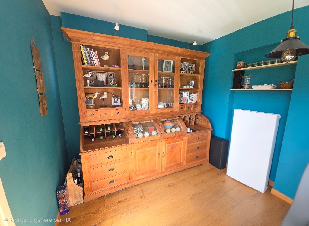 Vaisselier buffet armoire teack teck massif, Ophalen, Zo goed als nieuw, Teakhout