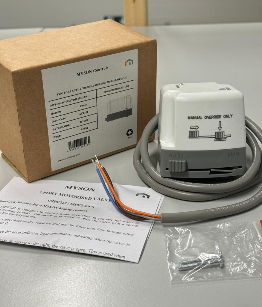 Myson Power ACT222 Vervangings Actuator MPE222 MSV222 NIEUW, Ophalen of Verzenden, Nieuw