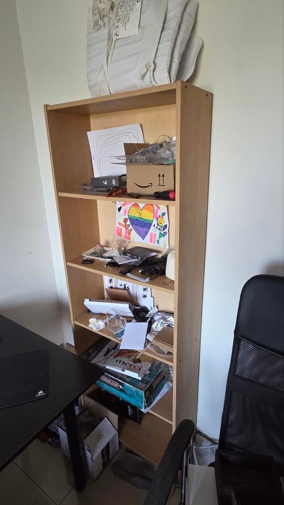 Praktische houten boekenkast / opbergrek – Beukenlook, Ophalen