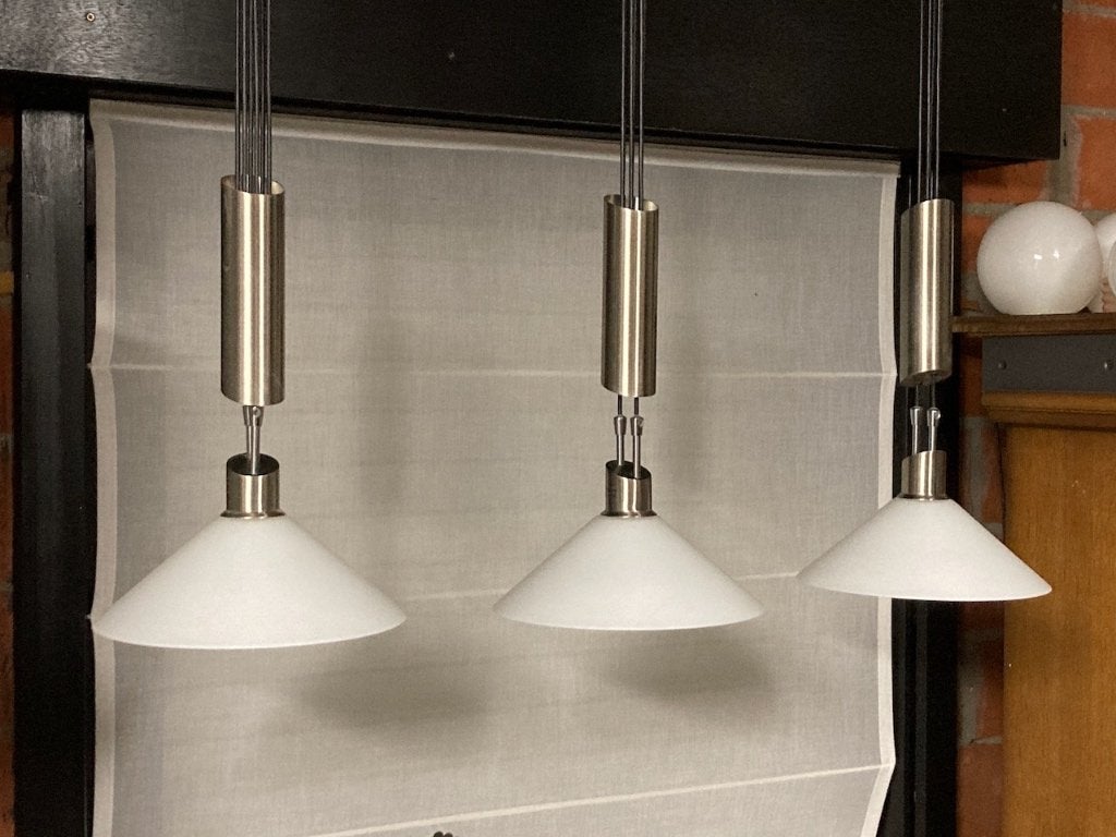 3 aparte hanglampen met kap in mat glas. Perfecte staat, Enlèvement ou Envoi, Utilisé, Verre, Modern