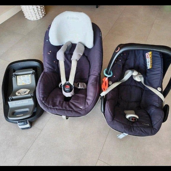 Maxi-Cosi Pebble+Pearl+Familyfix, Ophalen, Gebruikt, 0 t/m 18 kg, Isofix