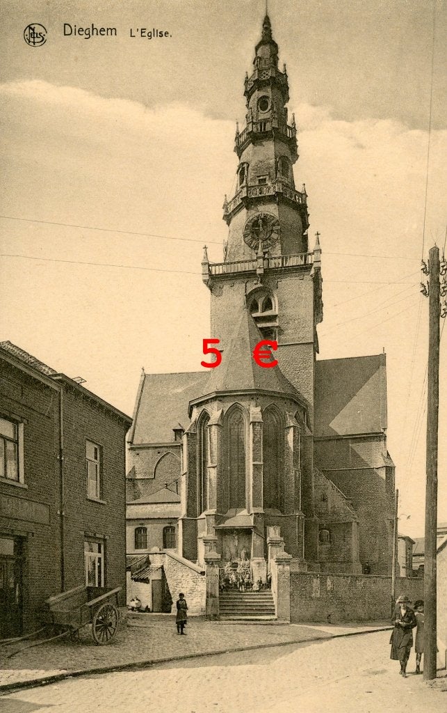 carte postale - Eglise de Diegem - Années 30 ou 40, Envoi