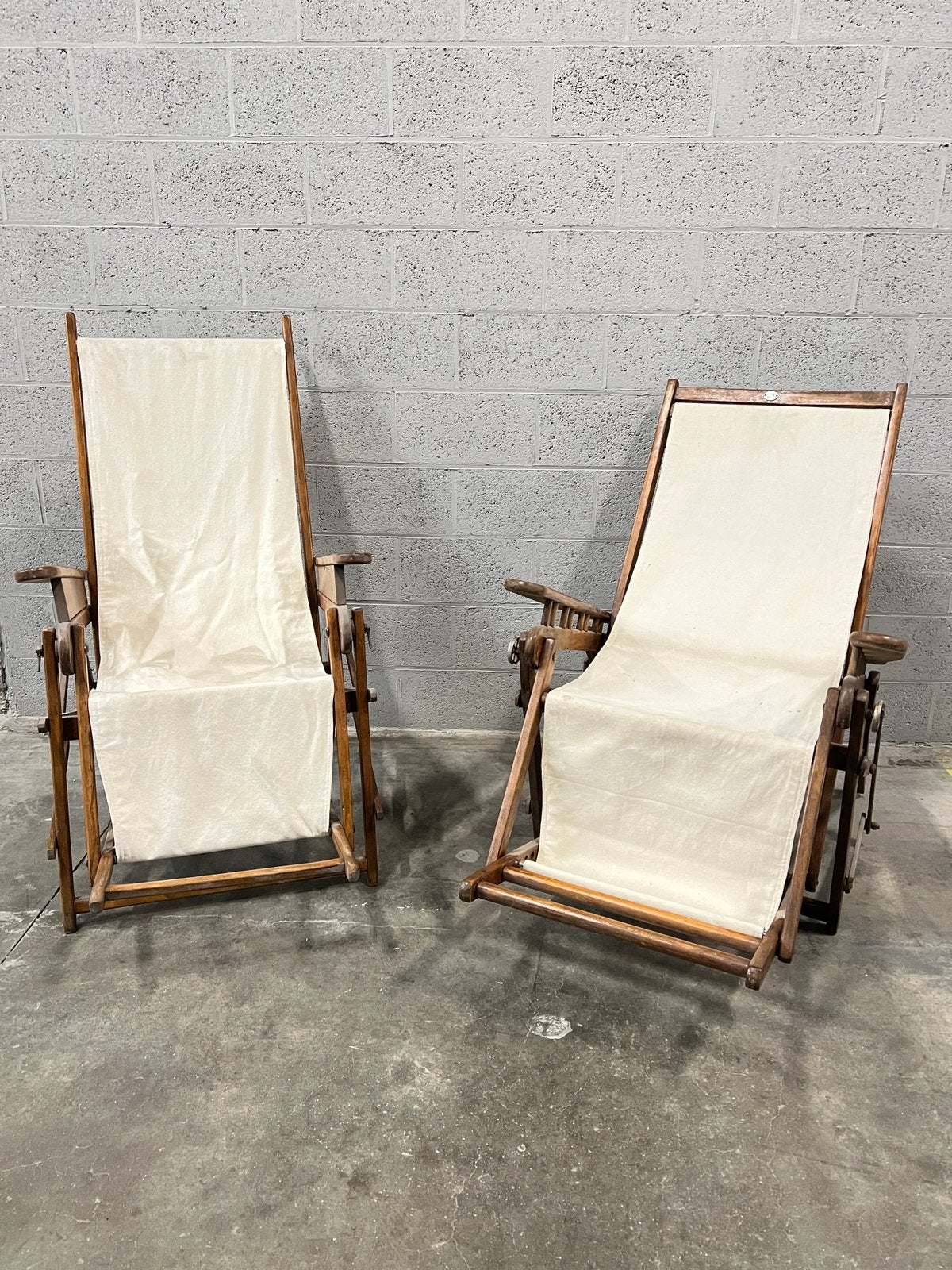 Transats vintage collection ASCA – Hêtre & Toile 1920, Enlèvement, Comme neuf, Bois