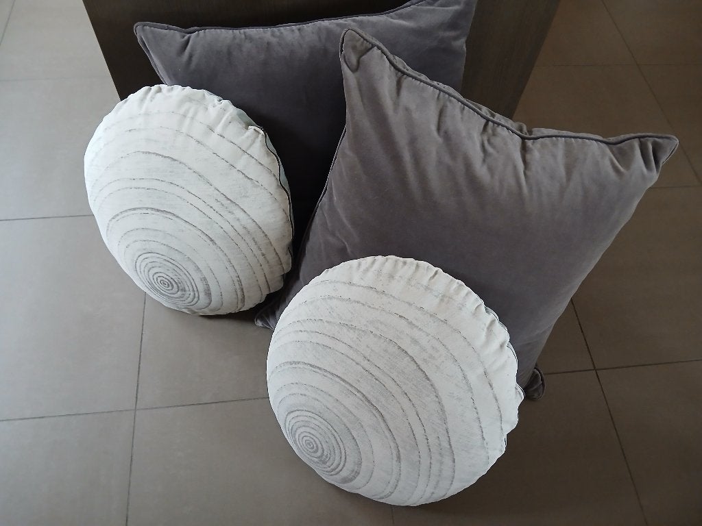 BLOOMINGVILLE - Kussen rond - per 2 (prijs voor de 2 samen), Maison & Meubles, Gris, Enlèvement, Autres marques, Coussin intérieur inclus